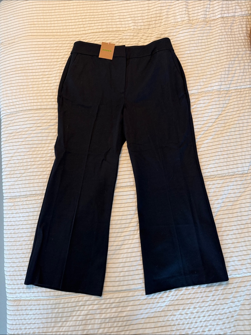 Boden Black Wide-Leg Trousers
